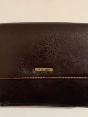 Vintage Villager Liz Claiborne Brown Crossbody Messenger Bag EUC